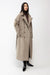 Oversized puffer trench coat in taupe — main image