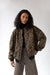 Leopard print bomber jacket in brown print — main image