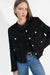 Cropped tweed jacket in black — main image