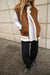 Vegan suede sherpa vest in camel — main image