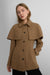Wool-blend coat with cape in malt ball — main image