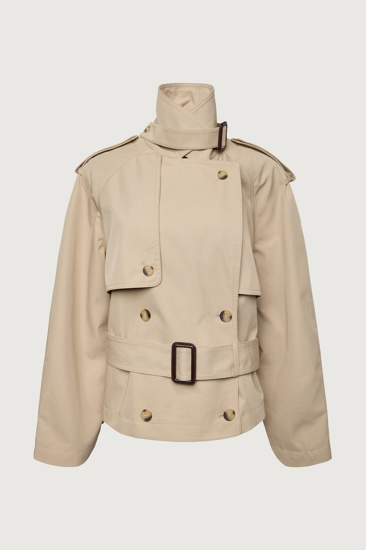 SHORT BELTED TRENCH COAT