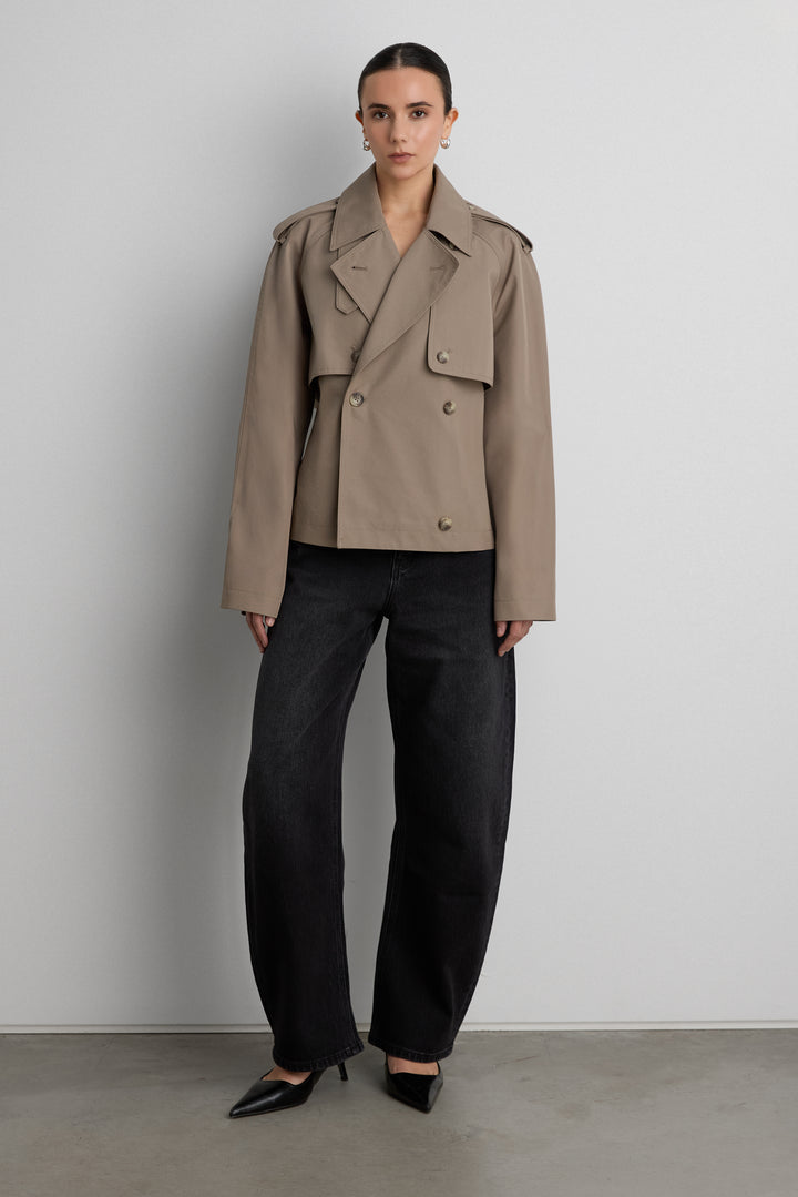 SHORT BELTED TRENCH COAT