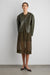 Collarless vegan leather jacket in olive — main image