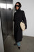 Oversized trench coat with funnel neck in black — main image