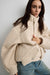 Oversized boucle jacket with snap detail in ivory — main image