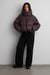 Oversized hooded down fill puffer jacket in brown — main image