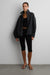 Oversized funnel neck fleece jacket in charcoal — main image