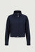 Polka dot funnel neck jacket in navy — main image