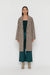 Houndstooth coat in chocolate brown check — main image