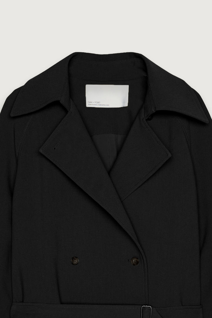 OVERSIZED TRENCH COAT in Black — alternate angle
