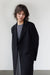 Classic fit wool blend coat in black — main image