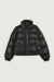 Vegan leather puffer in black — main image