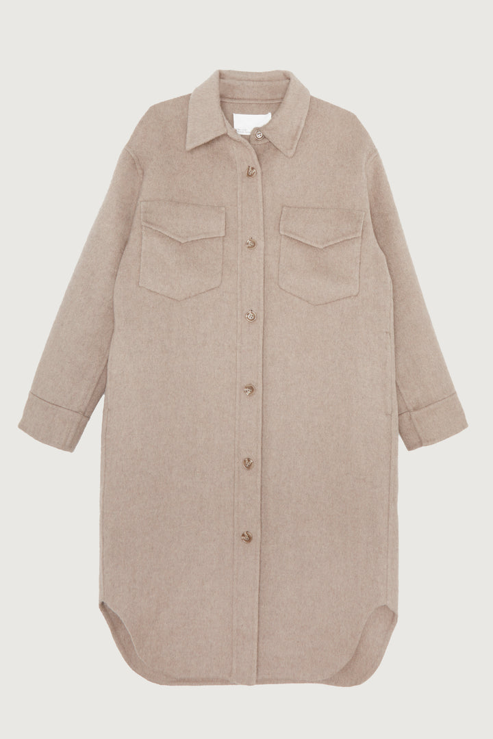 OVERSIZED WOOL BLEND MIDI SHACKET in Winter Twig — alternate angle