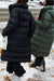 Long puffer jacket in black blue grey — main image