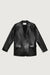 Vegan leather blazer in black — main image