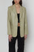 Vegan leather blazer in elm — main image