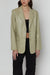 Vegan leather blazer in elm — main image