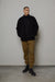 Sherpa zip up jacket in black — main image