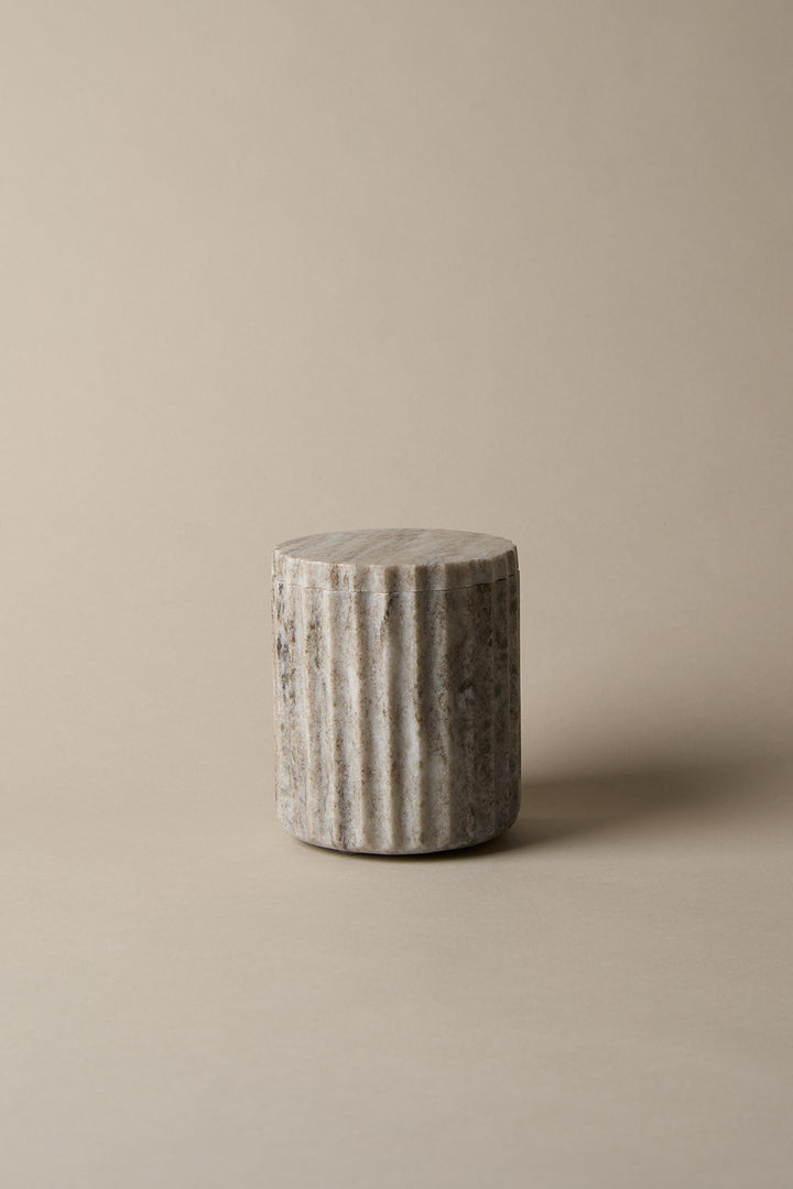TALL MARBLE CANISTER in Ivory Marble — alternate angle