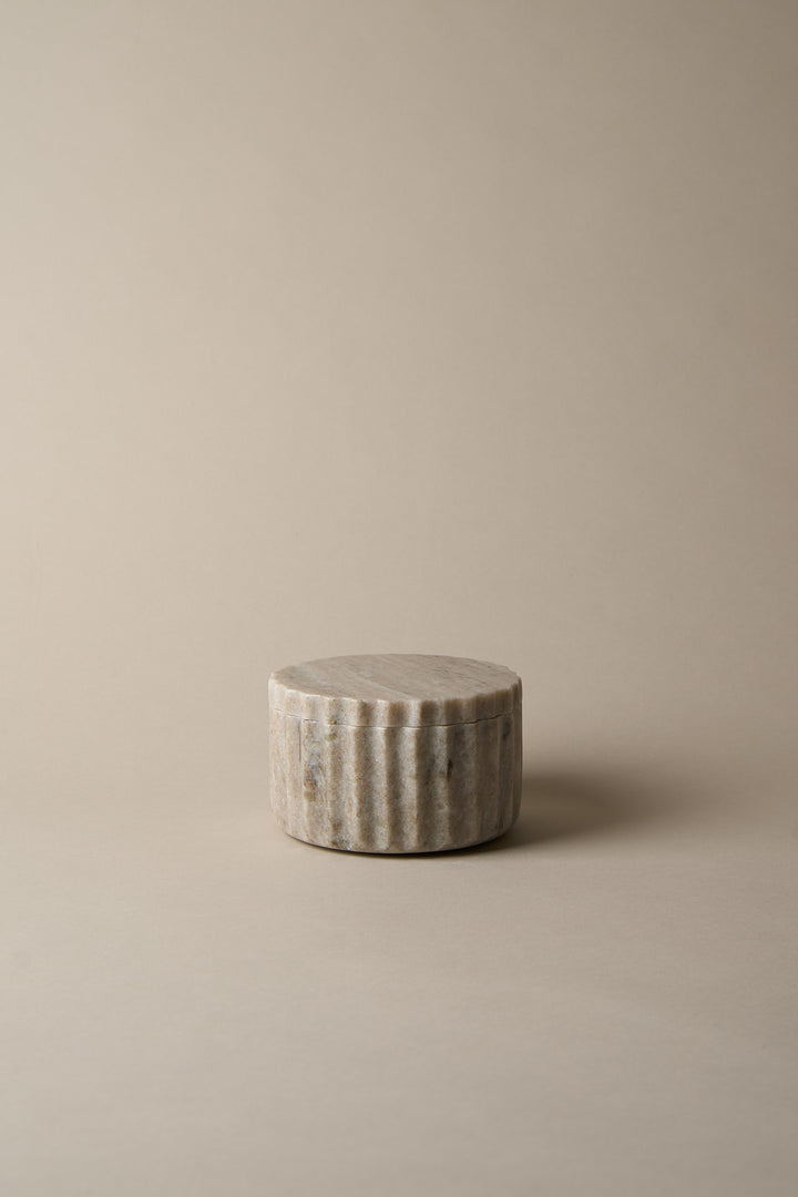 SHORT MARBLE CANISTER in Ivory Marble — alternate angle