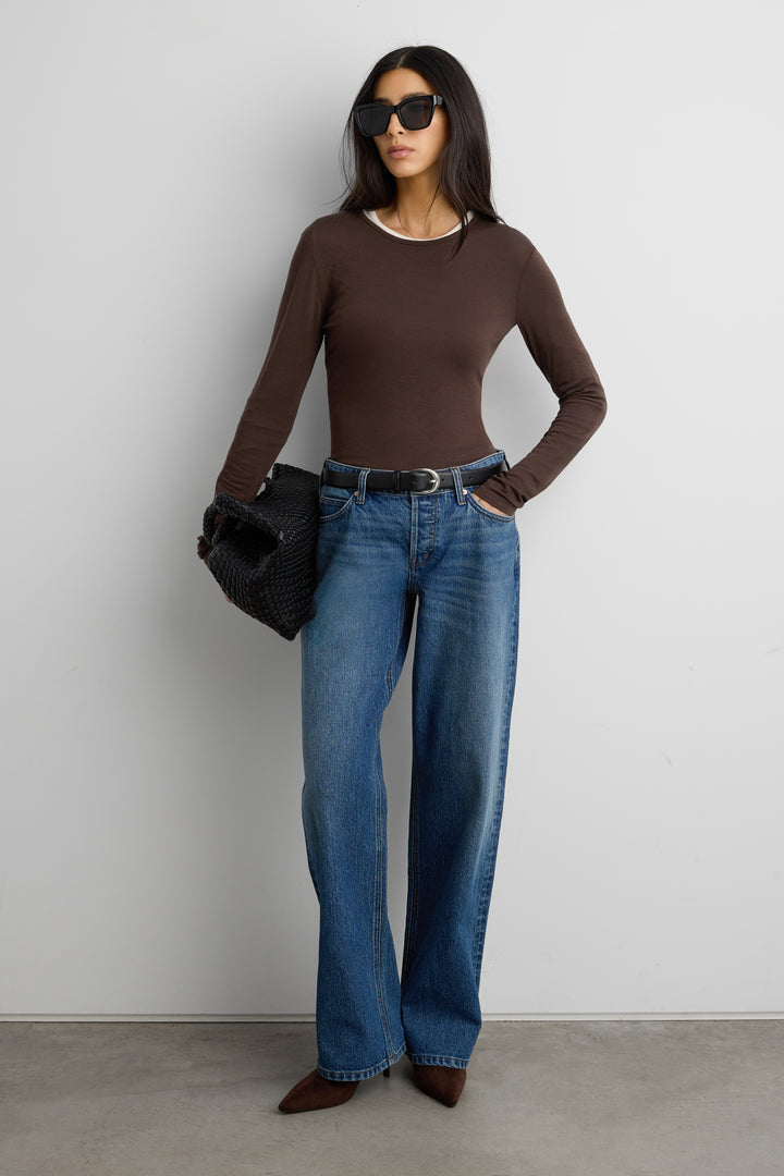 STRAIGHT LEG RELAXED FIT JEAN in Dark Medium Wash — alternate angle