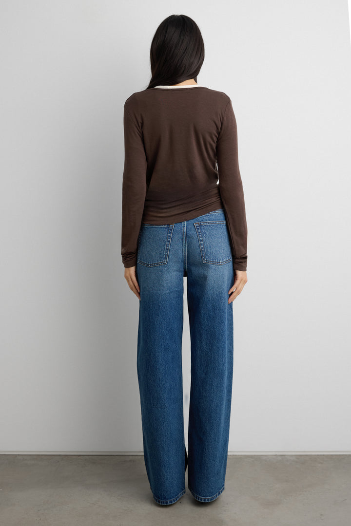 STRAIGHT LEG RELAXED FIT JEAN in Dark Medium Wash — alternate angle