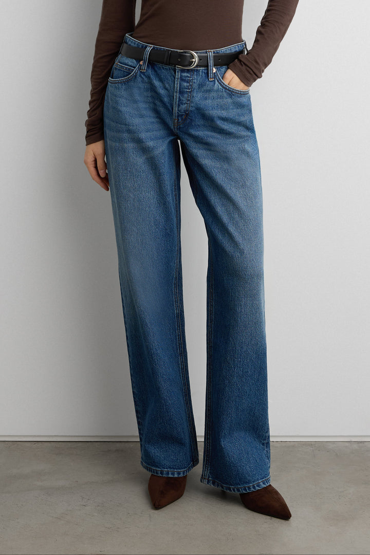 STRAIGHT LEG RELAXED FIT JEAN in Medium Stone — alternate angle