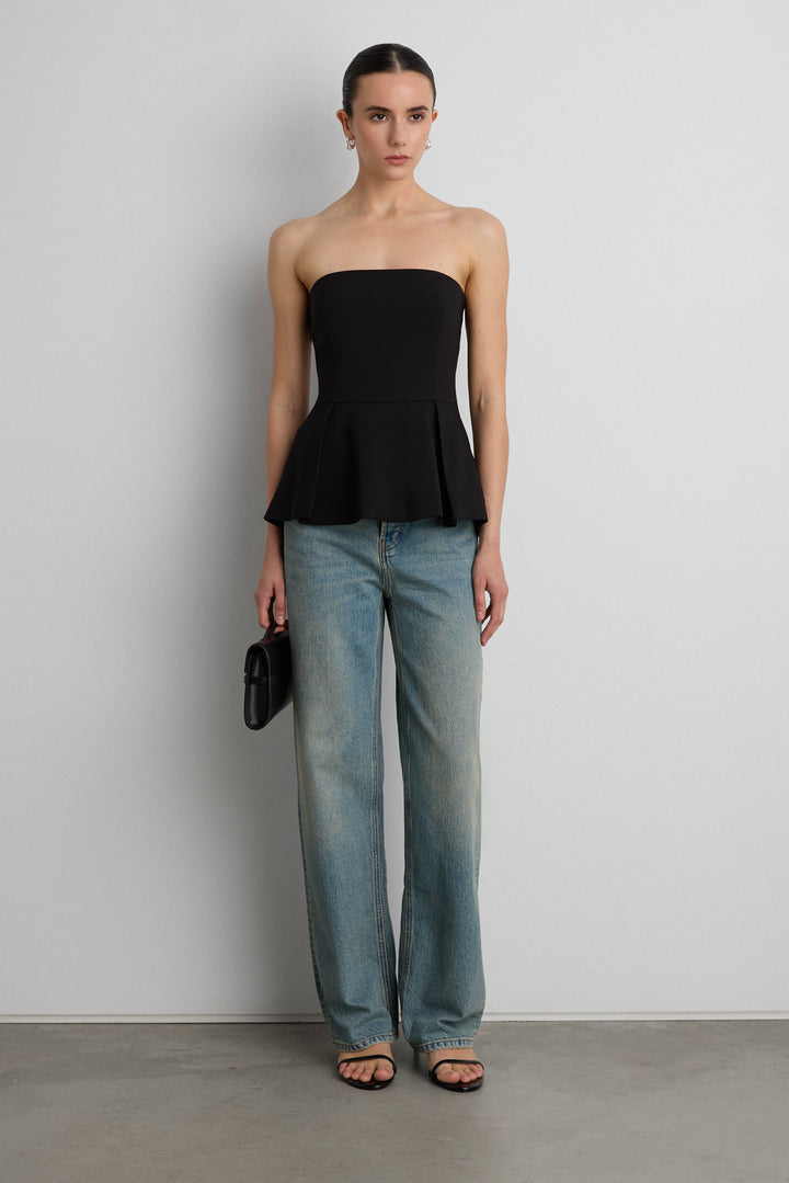 MID-RISE STRAIGHT LEG JEAN in Medium Stone — alternate angle