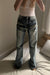 Layered effect jeans in dark wash — main image