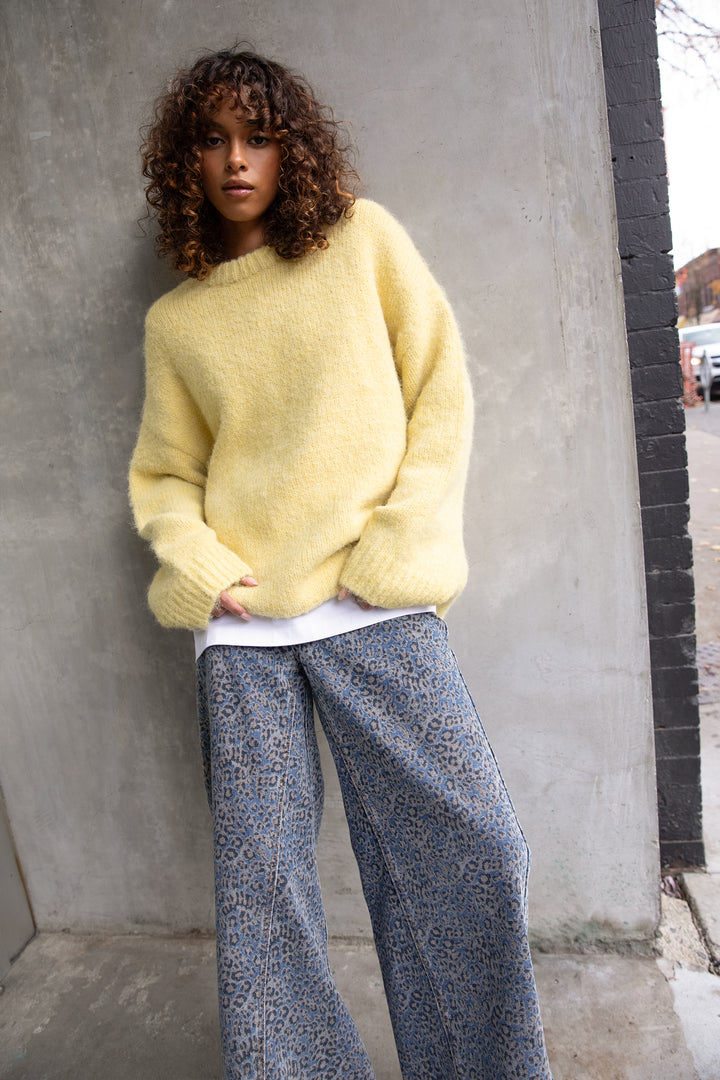 LEOPARD PRINT DENIM in Blue Print — alternate angle
