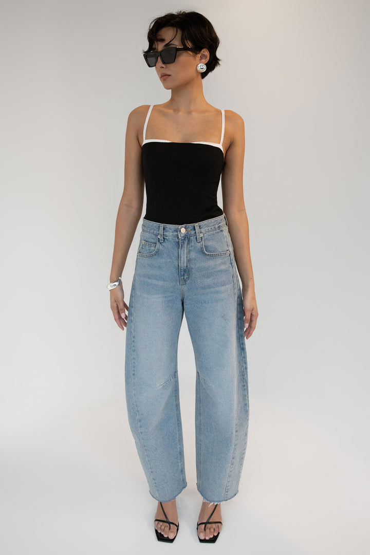HIGH RISE VINTAGE WASH BARREL JEAN in Vintage Wash — alternate angle