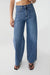 Seam lined straight leg jean in blue — main image