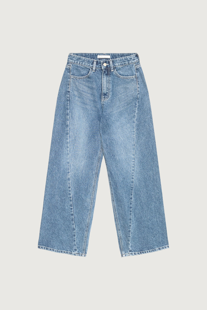 SEAM LINED STRAIGHT LEG JEAN in Blue — alternate angle