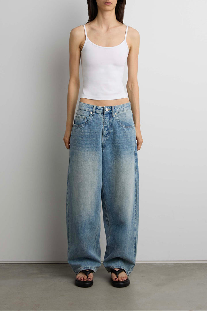 27" CURVE LEG MID RISE DENIM JEAN in Medium Wash — alternate angle
