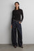 Herringbone studded barrel jean in indigo — main image