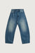 Washed wide leg jeans in sand light wash denim — main image