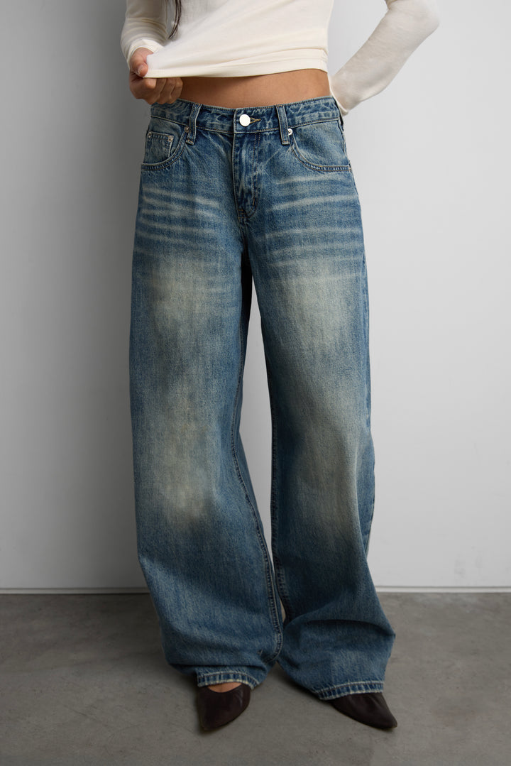 FADED BARREL JEAN in Blue — alternate angle