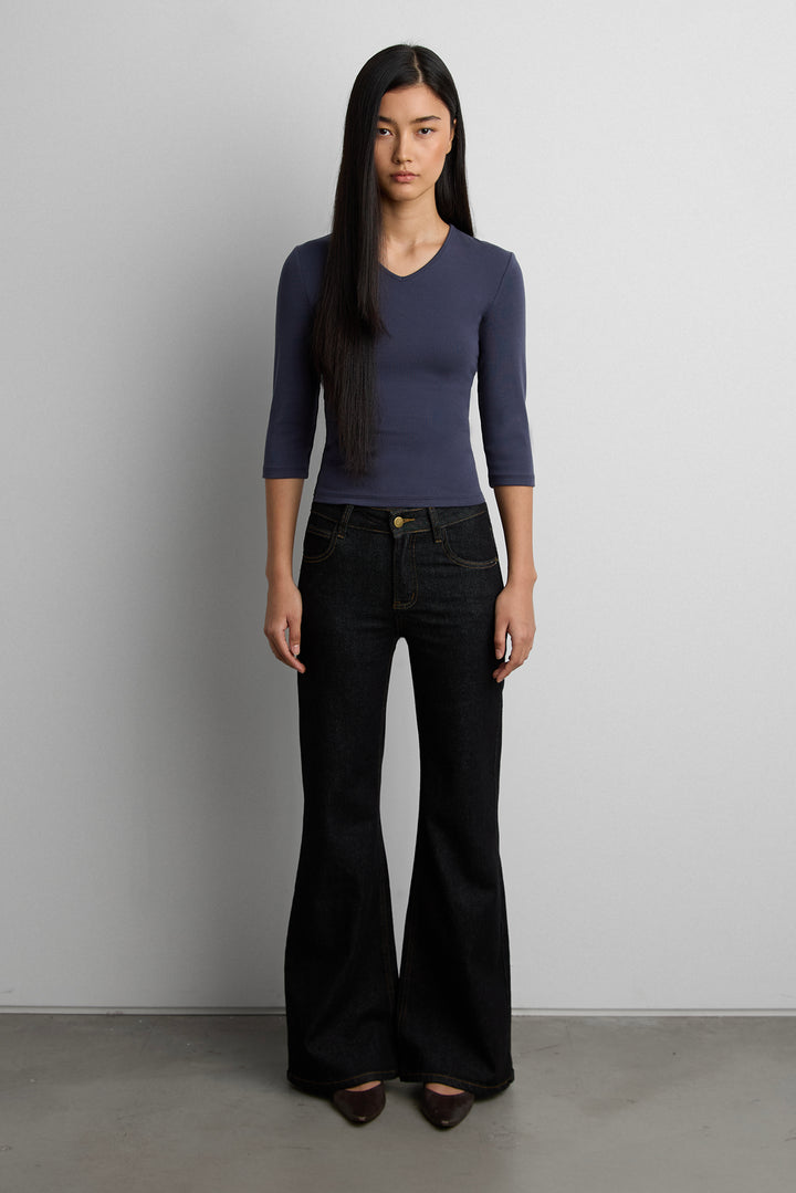 WIDE LEG JEAN in DARK BLUE — alternate angle