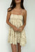 Floral tiered mini dress in hushed violet — main image