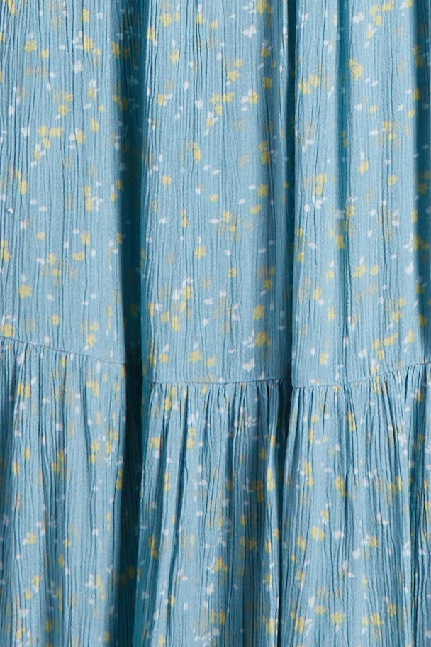 TUBE FLORAL MIDI DRESS in Stone Blue Floral — alternate angle