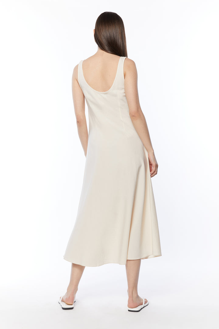 TANK MIDI DRESS in Cream — alternate angle