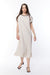 Ribbed contrast trim dress in beige — main image