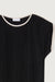 Ribbed contrast trim dress in black — main image