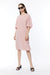 Twist puff sleeve midi dress in pink — main image
