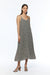 Printed midi dress with pleats in black — main image