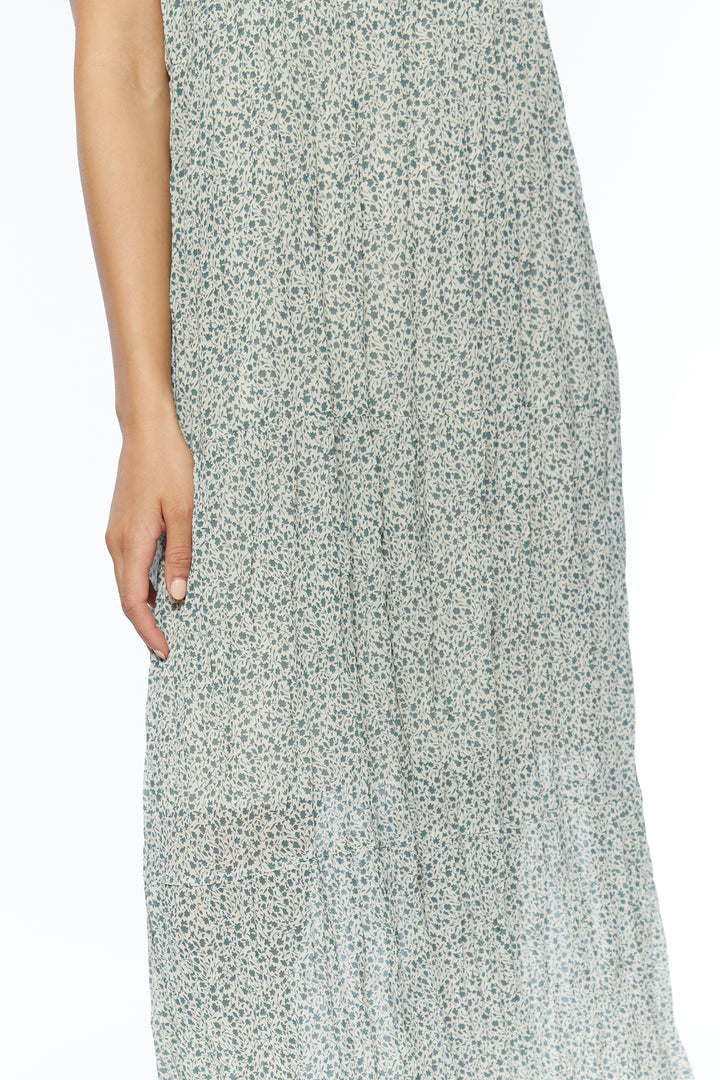PRINTED MIDI DRESS in Bok Choy — alternate angle