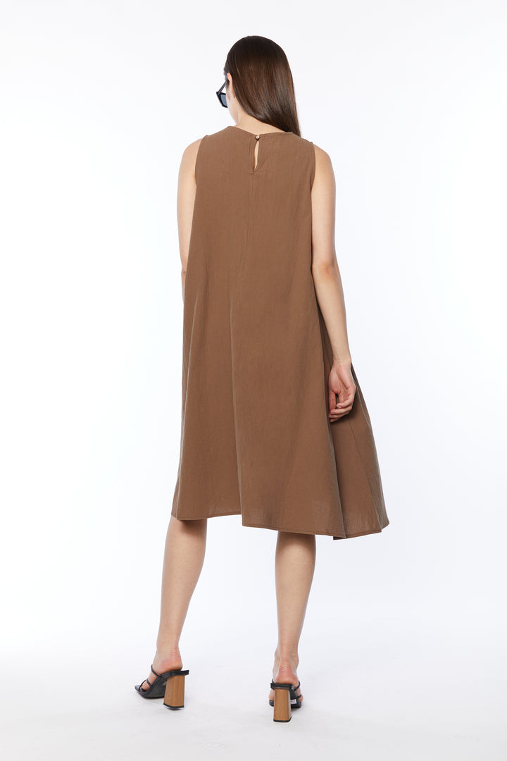TANK MIDI DRESS in Brown — alternate angle