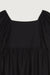 Square neck puff midi dress in black — main image