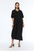 Puff sleeve maxi dress in black — main image